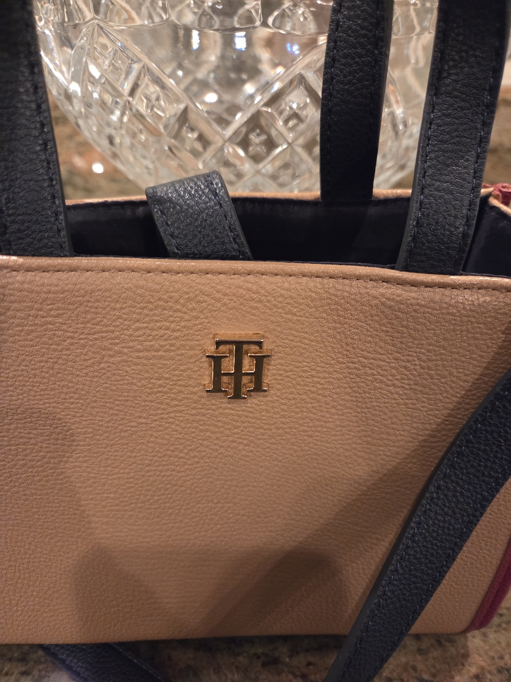 Tommy Hilfiger Tan & Navy  Crossbody Mini Bag With Wallett - Picture 3 of 9